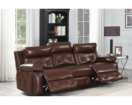 Coaster - Chester Upholstered Power Reclining Seat And Power Headrest Sofa in Chocolate