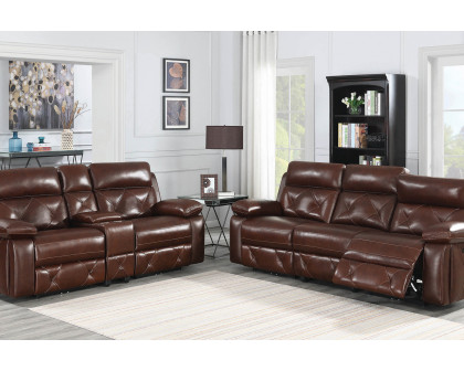 Coaster - Chester Upholstered Power Reclining Seat And Power Headrest Sofa in Chocolate