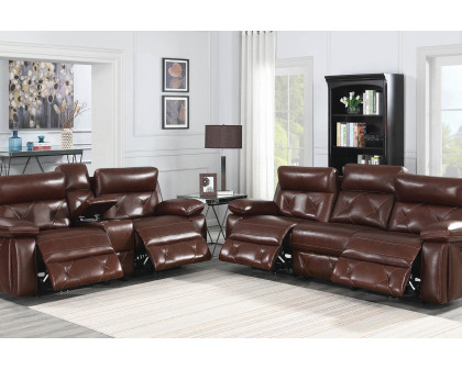 Coaster - Chester Upholstered Power Reclining Seat And Power Headrest Sofa in Chocolate