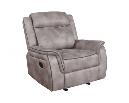 Coaster Lawrence Upholstered Tufted Back Motion Sofa - Taupe