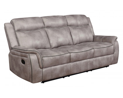 Coaster Lawrence Upholstered Tufted Back Motion Sofa - Taupe