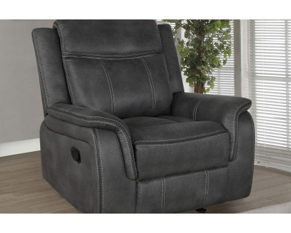 Coaster™ Lawrence Upholstered Tufted Back Glider Recliner - Charcoal