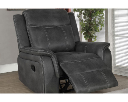 Coaster™ Lawrence Upholstered Tufted Back Glider Recliner - Charcoal