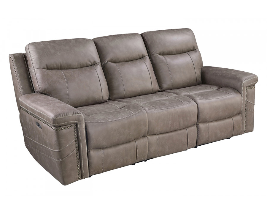 Coaster - Wixom Cushion Back Power Sofa in Taupe