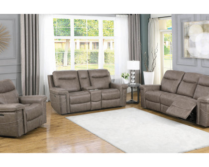 Coaster - Wixom Cushion Back Power Sofa in Taupe