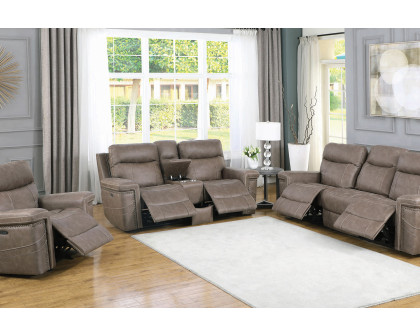 Coaster - Wixom Cushion Back Power Sofa in Taupe