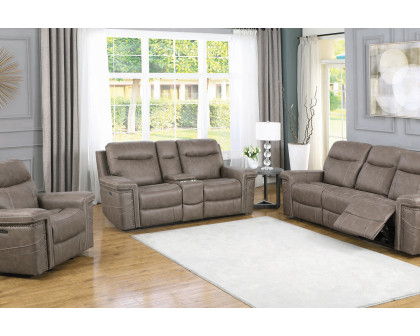 Coaster - Wixom Cushion Back Power Sofa in Taupe