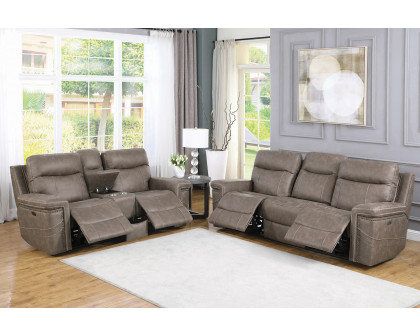 Coaster - Wixom Cushion Back Power Sofa in Taupe