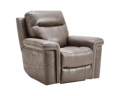 Coaster Wixom Upholstered Tufted Living Room Set with Power Recliner - Taupe