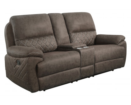 Coaster - Variel Upholstered Tufted Motion Loveseat with Console