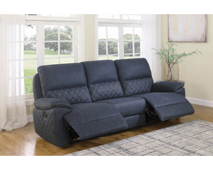 Coaster Variel Upholstered Tufted Motion Sofa - Blue