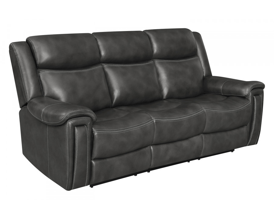 Coaster - Shallowford Upholstered Power Sofa in Hand Rubbed Charcoal