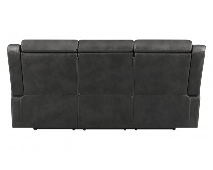 Coaster - Shallowford Upholstered Power Sofa in Hand Rubbed Charcoal