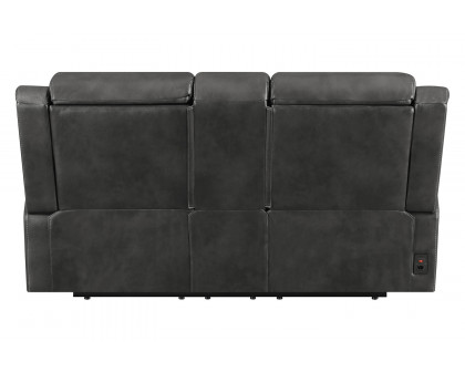 Coaster - Shallowford Upholstered Power Loveseat With Console in Hand Rubbed Charcoal