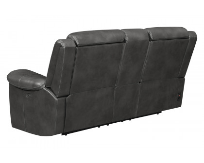 Coaster - Shallowford Upholstered Power Loveseat With Console in Hand Rubbed Charcoal