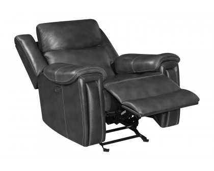 Coaster™ Shallowford Upholstered Power Glider Recliner - Hand Rubbed Charcoal