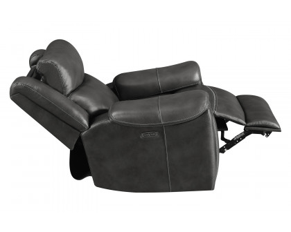 Coaster™ Shallowford Upholstered Power Glider Recliner - Hand Rubbed Charcoal