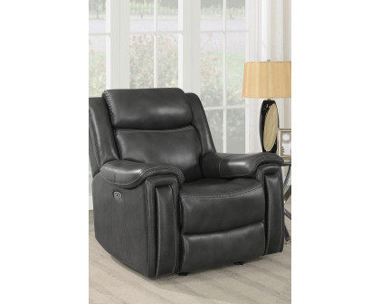 Coaster™ Shallowford Upholstered Power Glider Recliner - Hand Rubbed Charcoal