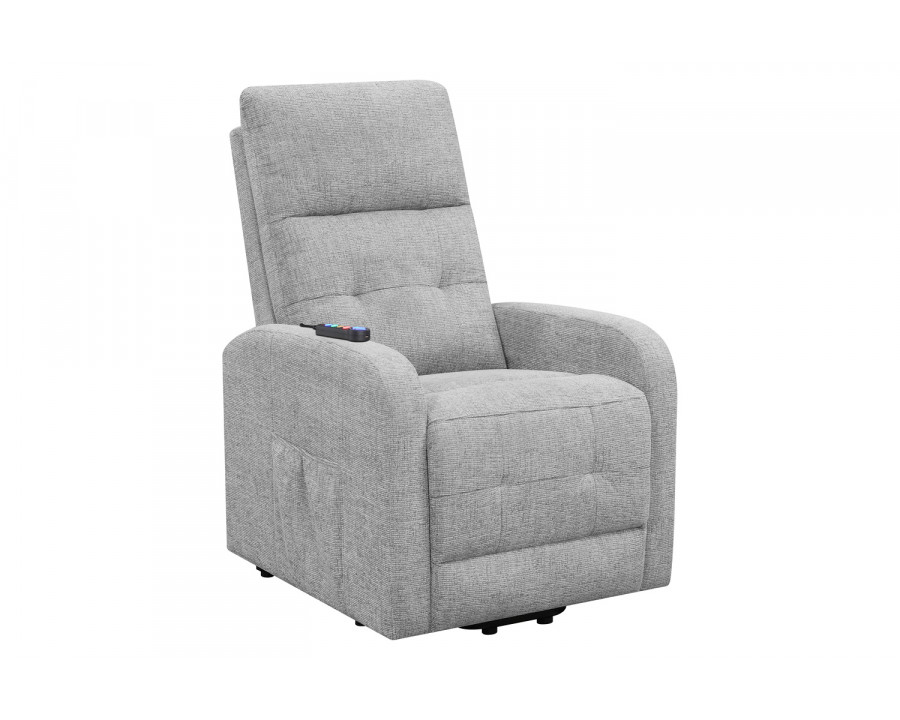 Coaster Tufted Upholstered Power Lift Recliner - Gray