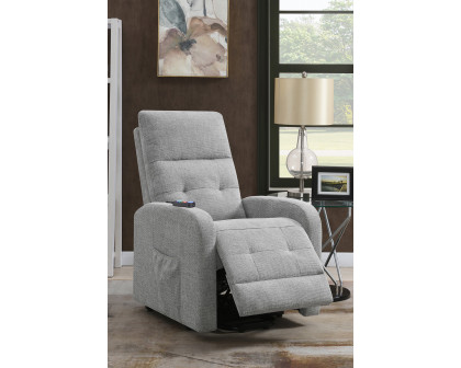 Coaster™ Tufted Upholstered Power Lift Recliner - Gray