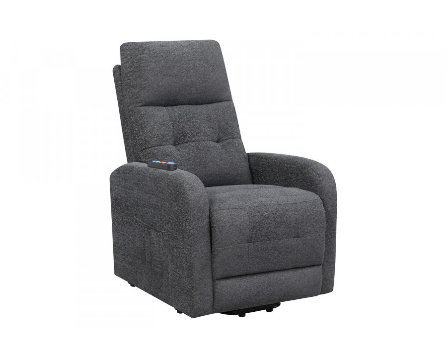 Coaster Tufted Upholstered Power Lift Recliner - Charcoal