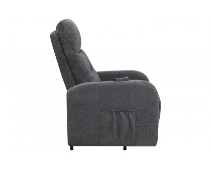 Coaster Tufted Upholstered Power Lift Recliner - Charcoal