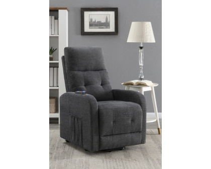 Coaster Tufted Upholstered Power Lift Recliner - Charcoal