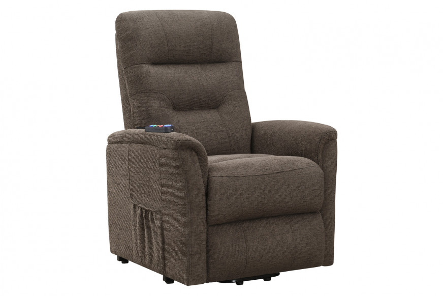 Coaster™ Power Lift Recliner with Storage Pocket - Brown