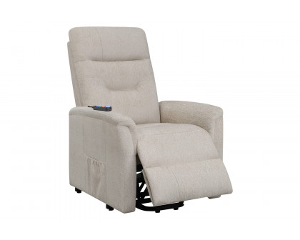 Coaster™ Power Lift Recliner with Storage Pocket - Beige