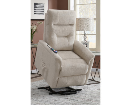 Coaster™ Power Lift Recliner with Storage Pocket - Beige