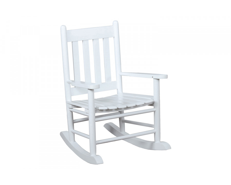 Coaster Slat Back Youth Rocking Chair - White