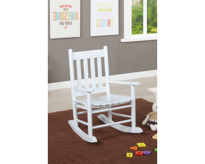 Coaster Slat Back Youth Rocking Chair - White