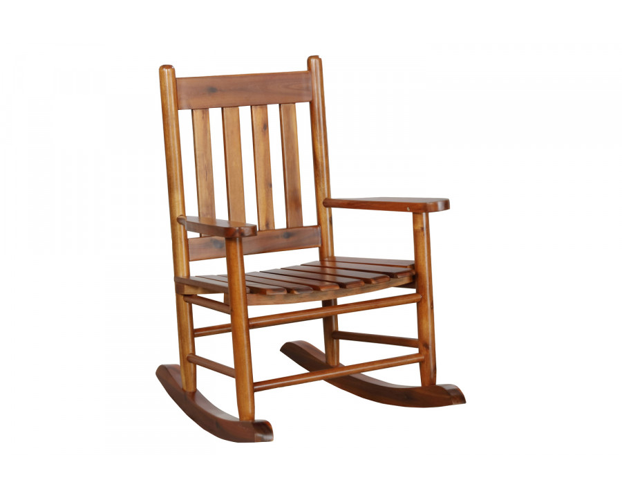 Coaster Slat Back Youth Rocking Chair - Golden Brown