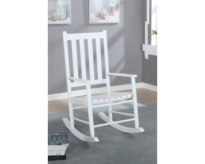 Coaster Slat Back Wooden Rocking Chair - White