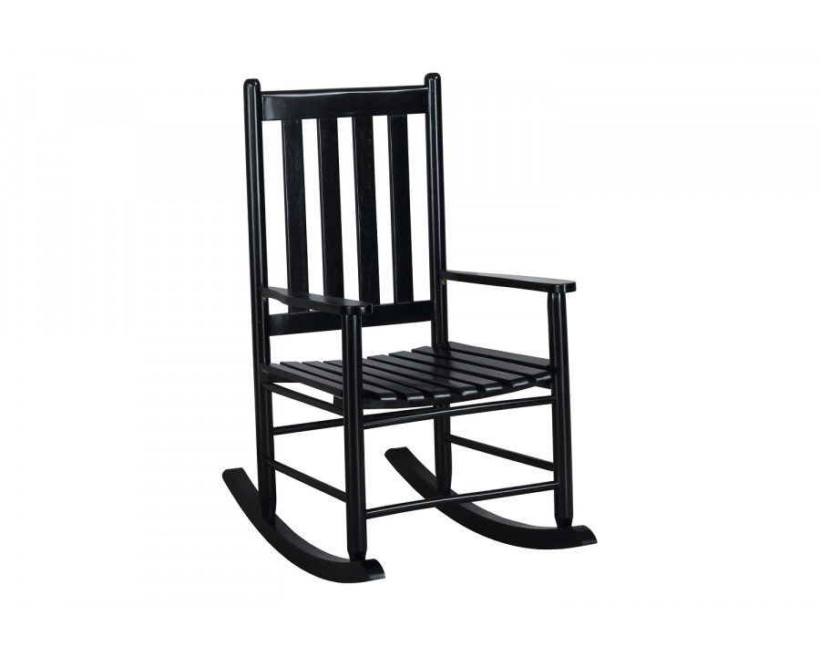 Coaster Slat Back Wooden Rocking Chair - Black