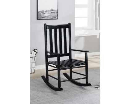 Coaster Slat Back Wooden Rocking Chair - Black