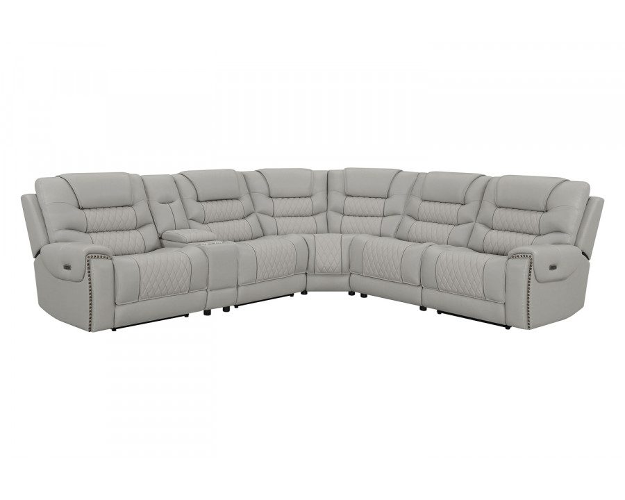 Coaster - Garnet 6-Piece Modular Power Sectional in Light Gray