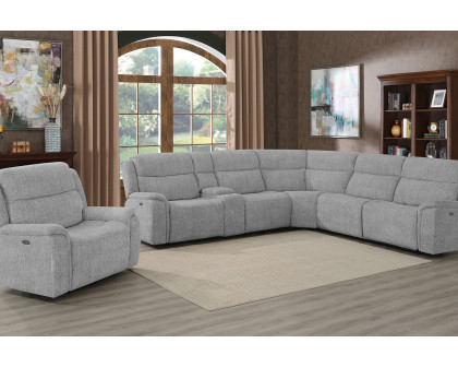 Coaster - Wagner 6-Piece Modular Power Sectional in Light Gray