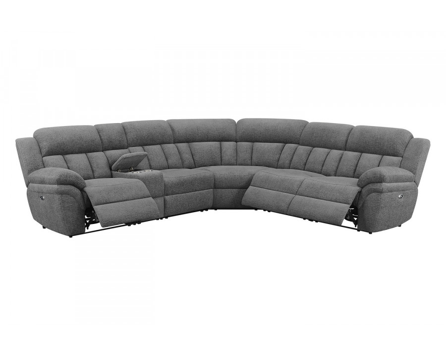 Coaster Bahrain 6-Piece Upholstered Motion Sectional - Charcoal