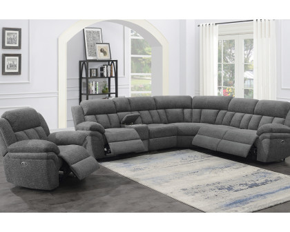 Coaster Bahrain 6-Piece Upholstered Motion Sectional - Charcoal