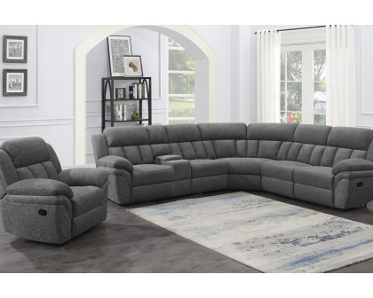 Coaster Bahrain 6-Piece Upholstered Motion Sectional - Charcoal