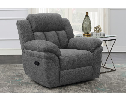 Coaster™ Bahrain Upholstered Glider Recliner - Charcoal