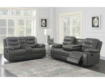 Coaster Flamenco Tufted Upholstered Motion Sofa - Charcoal