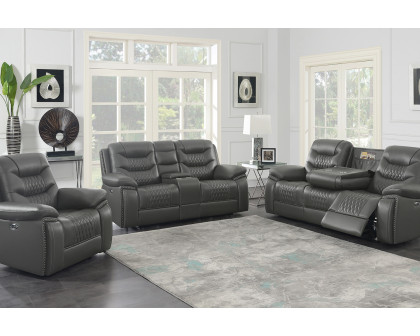 Coaster Flamenco Tufted Upholstered Motion Sofa - Charcoal