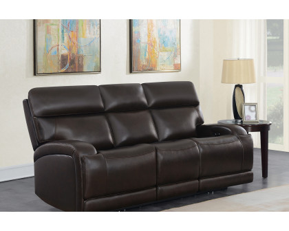 Coaster Longport Upholstered Power Sofa - Dark Brown