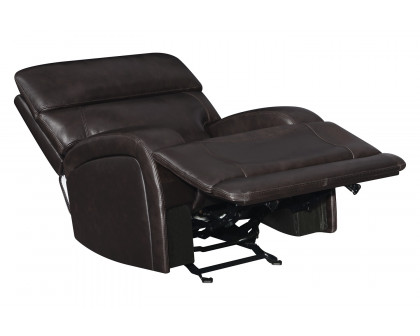 Coaster™ Longport Upholstered Power Glider Recliner - Dark Brown