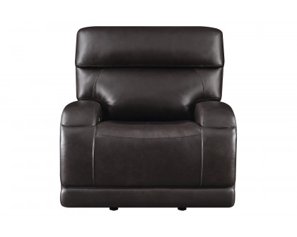 Coaster™ Longport Upholstered Power Glider Recliner - Dark Brown