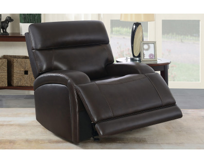 Coaster™ Longport Upholstered Power Glider Recliner - Dark Brown