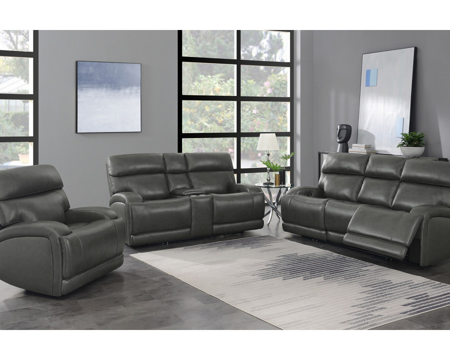 Coaster Longport 3-Piece Upholstered Power Living Room Set - Charcoal