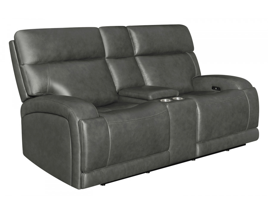 Coaster - Longport Upholstered Power Loveseat with Console